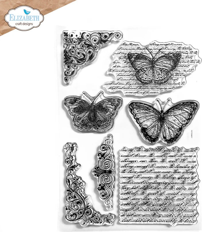 Elizabeth Craft Designs Butterflies and Swirls Stamp Set